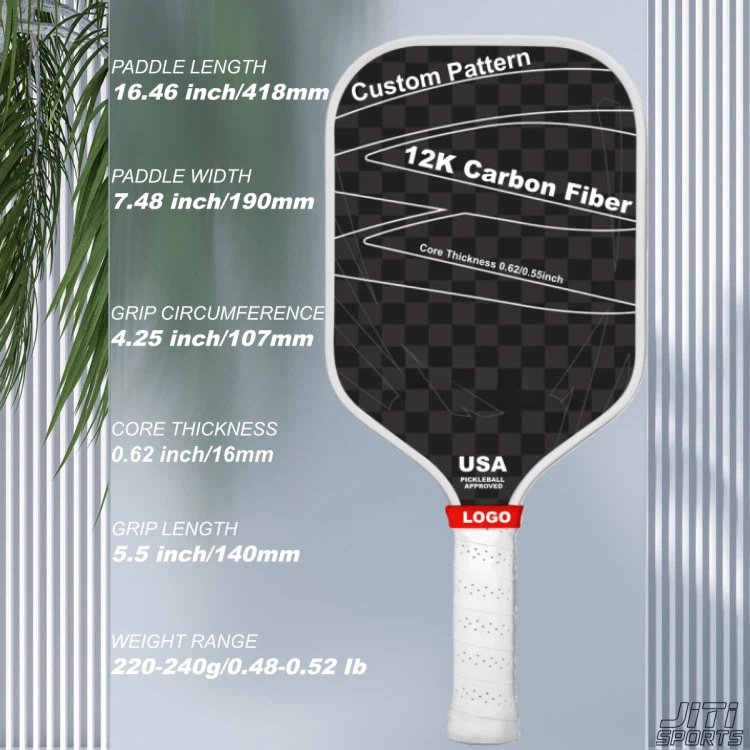 12K Professional Carbon Fiber PP Honeycomb Core Durable Pickleball Paddle suppliers