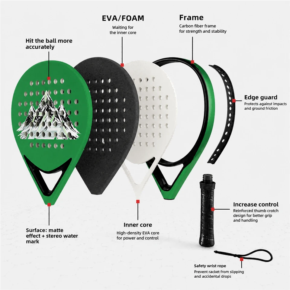3K12K18K Teardrop Limited Offer Custom Design Factory Direct Padel Racket