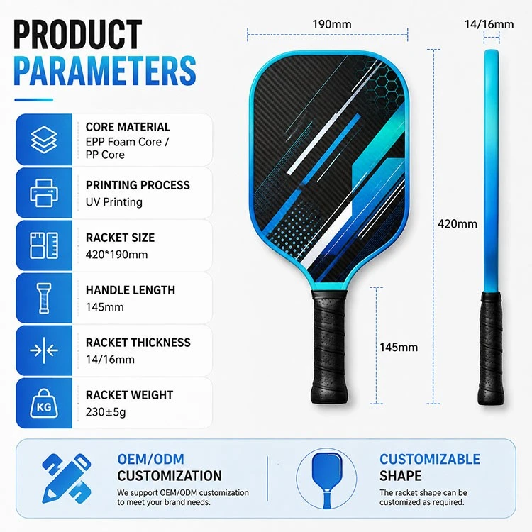 Custom T700 Carbon Fiber Thermoformed Pickleball Paddle OEM ODM Wholesale USA Pickleball Paddle price