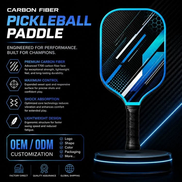 Custom T700 Carbon Fiber Thermoformed Pickleball Paddle OEM ODM Wholesale USA Pickleball Paddle suppliers
