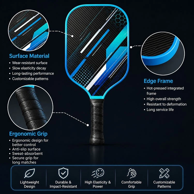 Custom T700 Carbon Fiber Thermoformed Pickleball Paddle OEM ODM Wholesale USA Pickleball Paddle best