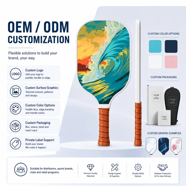 Factory Direct Custom Design T700 Carbon Fiber Polypropylene Honeycomb Pickleball Paddle