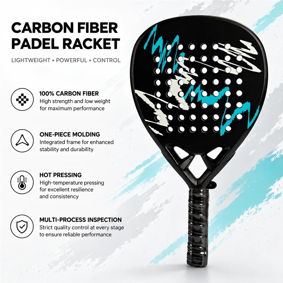 New 2026 Model High Professional Design Customized Log Quality Carbon Fiber Padel Racket