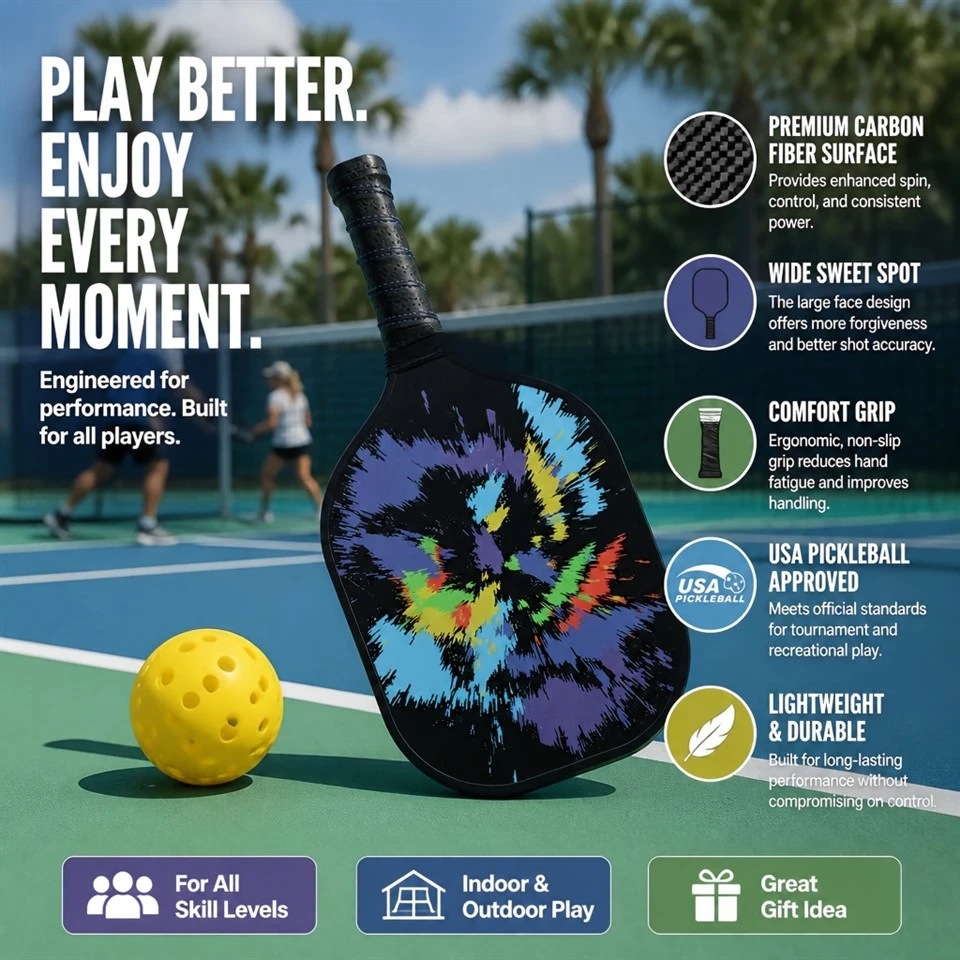 OEM Private Label T700 Carbon Fiber USAPA Approved Free Sample Pickleball Paddle