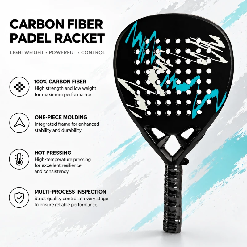 New 2026 Model High Professional Design Customized Log Quality Carbon Fiber Padel Racket New 2026 Model High Professional Design Customized Log Quality Carbon Fiber Padel Racket