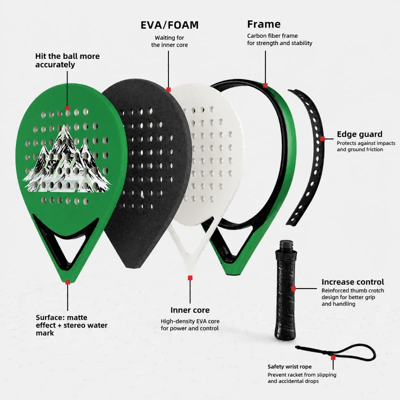 3K12K18K Teardrop Limited Offer Custom Design Factory Direct Padel Racket 3K12K18K Teardrop Limited Offer Custom Design Factory Direct Padel Racket