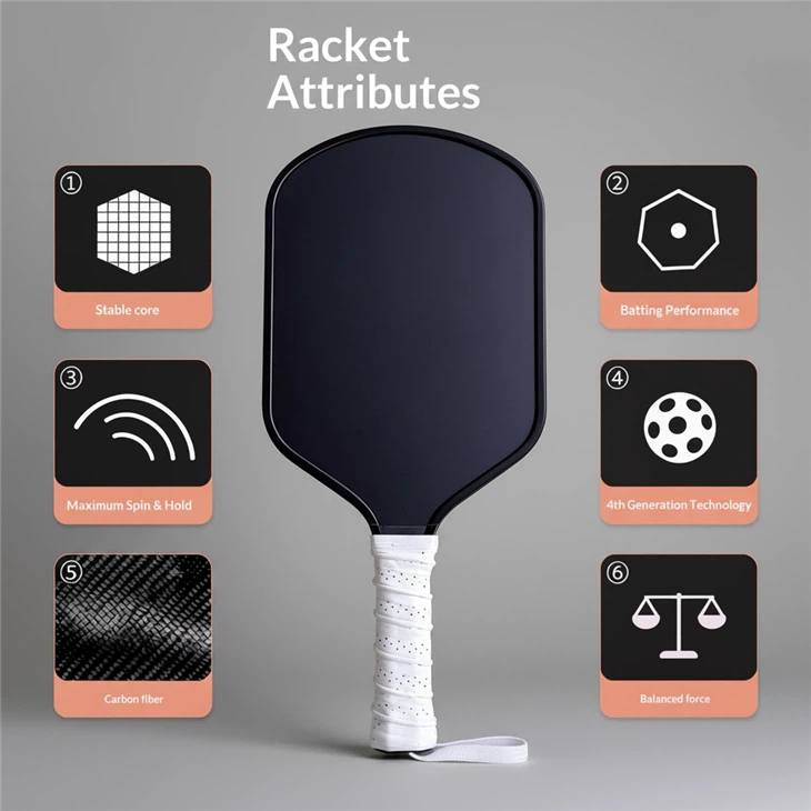 QK Wholesale Carbon Fiber Gen4 PP Honeycomb Core Pickleball Paddle factory