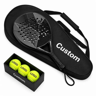 3K Carbon Fiber Thermoformed Padel Racket OEM Custom Logo EVA Core Adult Intermediate Paddle Tennis Racket Set With Bag & Balls