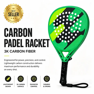 High Quality Carbon Fiber Lightweight Power & Control Professional Padel Racket