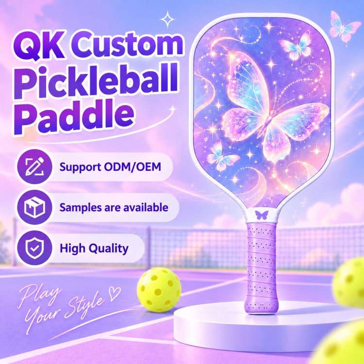 Sparkle Butterfly Pattern Pickleball Racket
